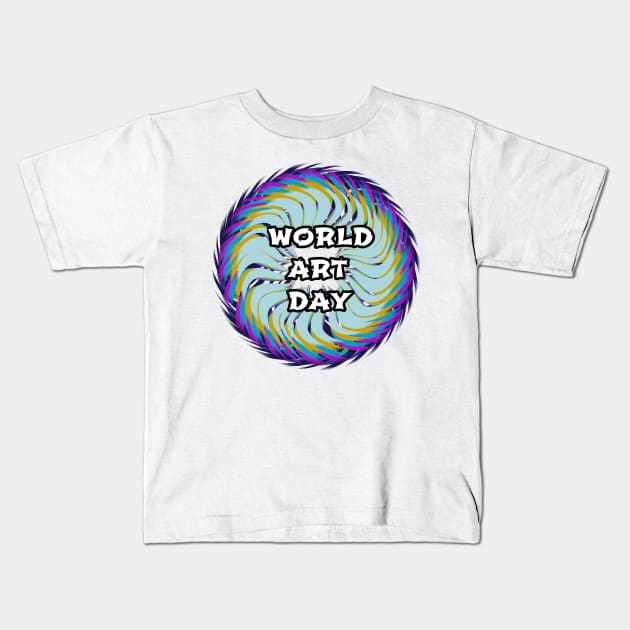 World art Day Kids T-Shirt by Crety.ttey